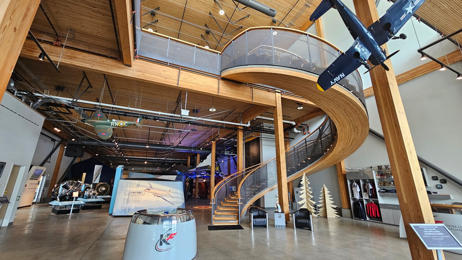 Aircraft displays inside the KF Centre for Excellence