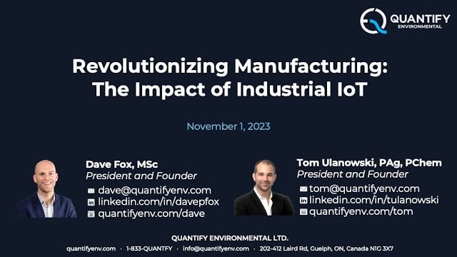 The title slide of our 1 November 2023 industrial IoT webinar